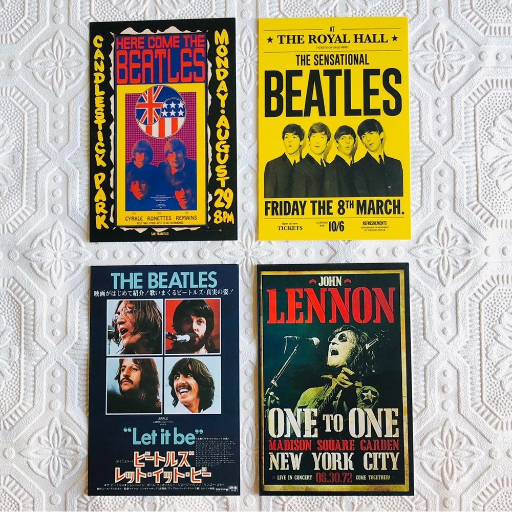 The Beatles Mini Poster Cards 4 ct